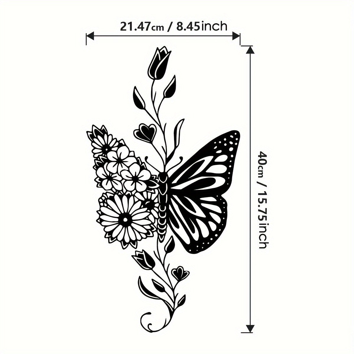 Sunflower Butterfly Metal Wall Art | Handmade Iron Wall Sculpture | Rustic Farmhouse and Nature-Inspired Decor