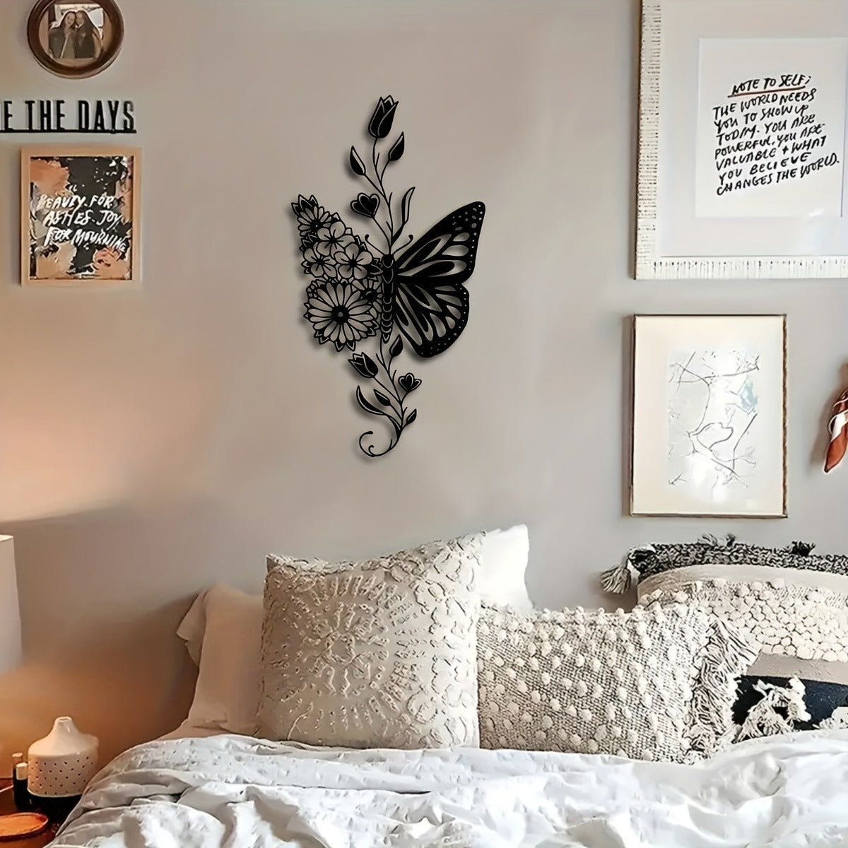 Sunflower Butterfly Metal Wall Art | Handmade Iron Wall Sculpture | Rustic Farmhouse and Nature-Inspired Decor
