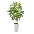 5FT Artificial Tropical Tree | Faux Indoor Floor Plant with Realistic Leaves | Living Room, Office and Home Decor
